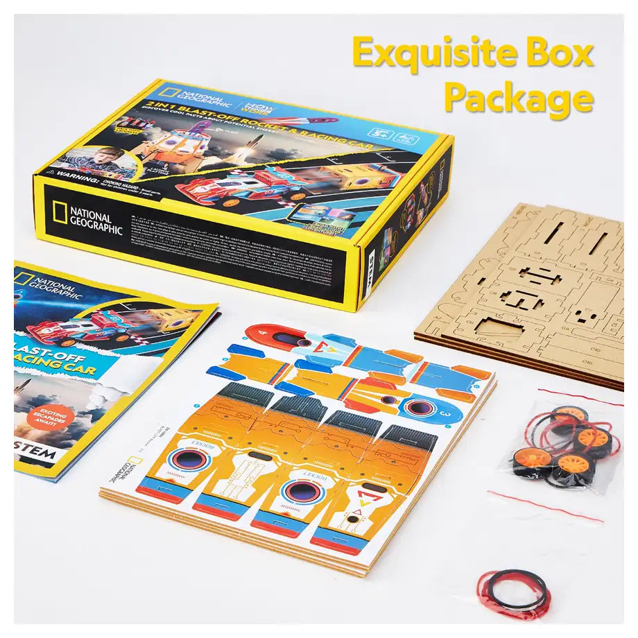 National Geographic 2 in 1 Blast-Off Rocket & Racing Car