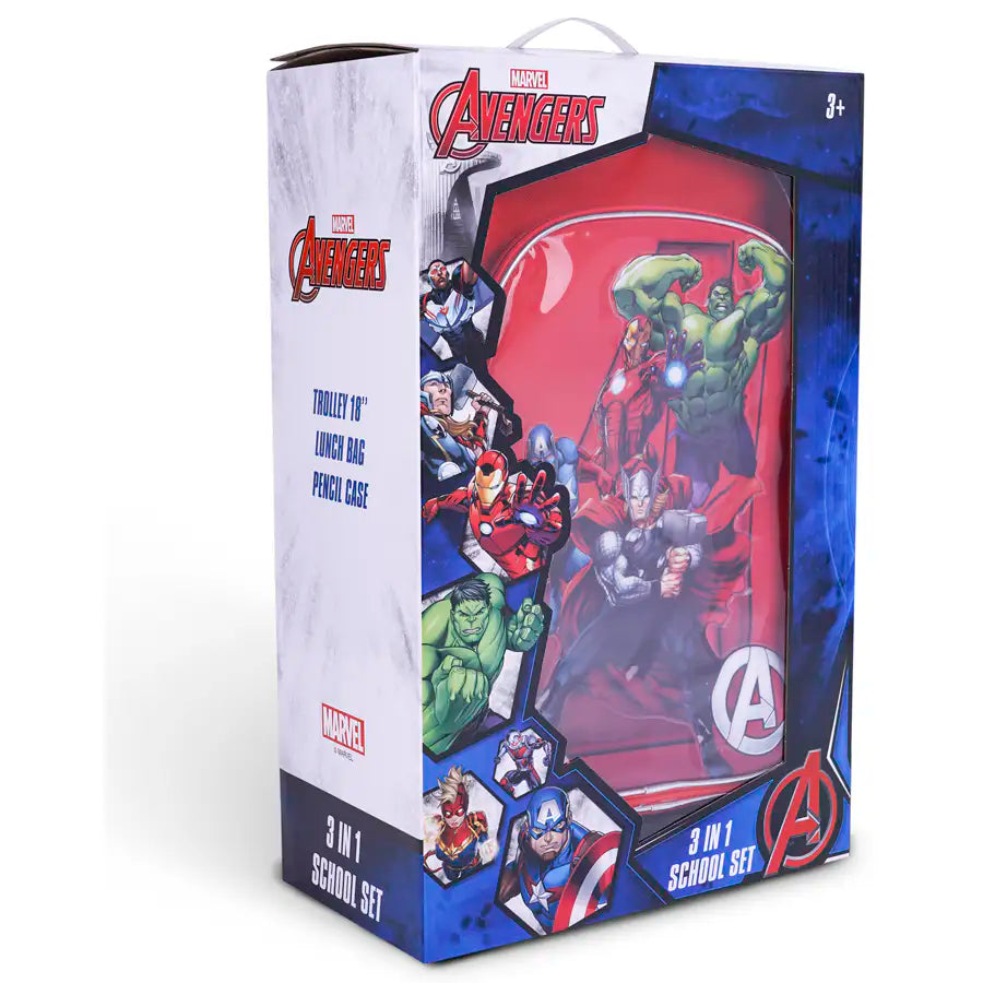 مجموعة صناديق عربة 3 في 1 من Marvel Avengers Heroes مقاس 18 بوصة مجموعة صناديق عربة 3 في 1 من Marvel Avengers Heroes مقاس 18 بوصة