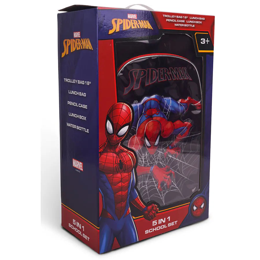 Marvel Spider Man Black Spider Web 5 in1 Trolley Box Set 18"