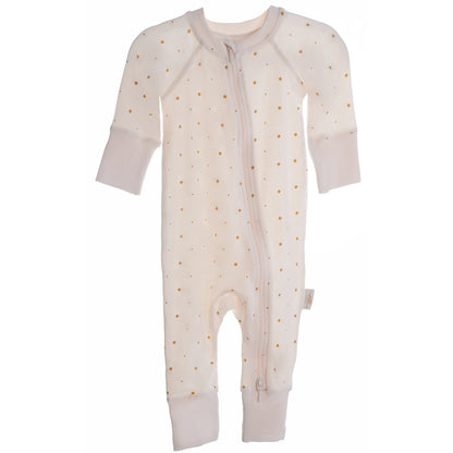 Elli Junior Bamboo Two Way Zip Pyjamas Golden Dots