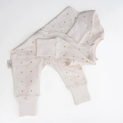 Elli Junior Bamboo Two Way Zip Pyjamas Golden Dots
