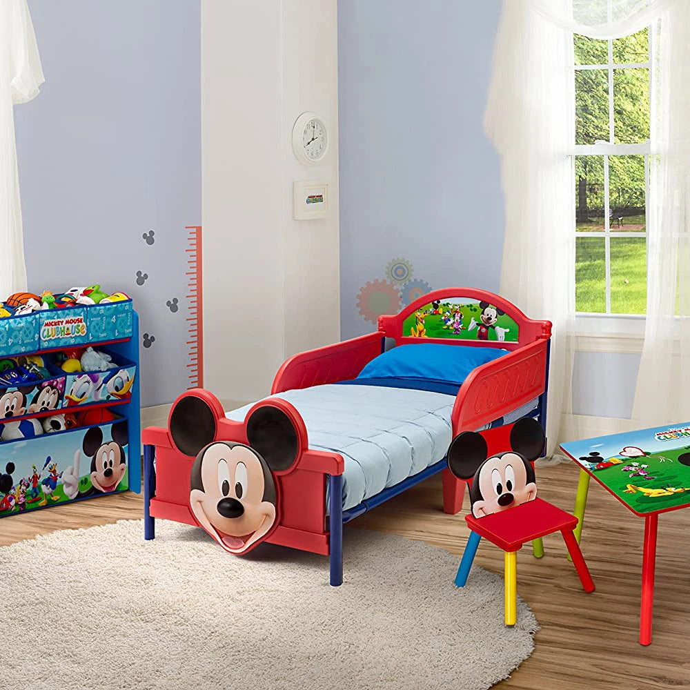 Delta Children - Mickey Mouse Plastic 3d Footboard Toddler Bed W/ Guardrail (Mattress Not Included)