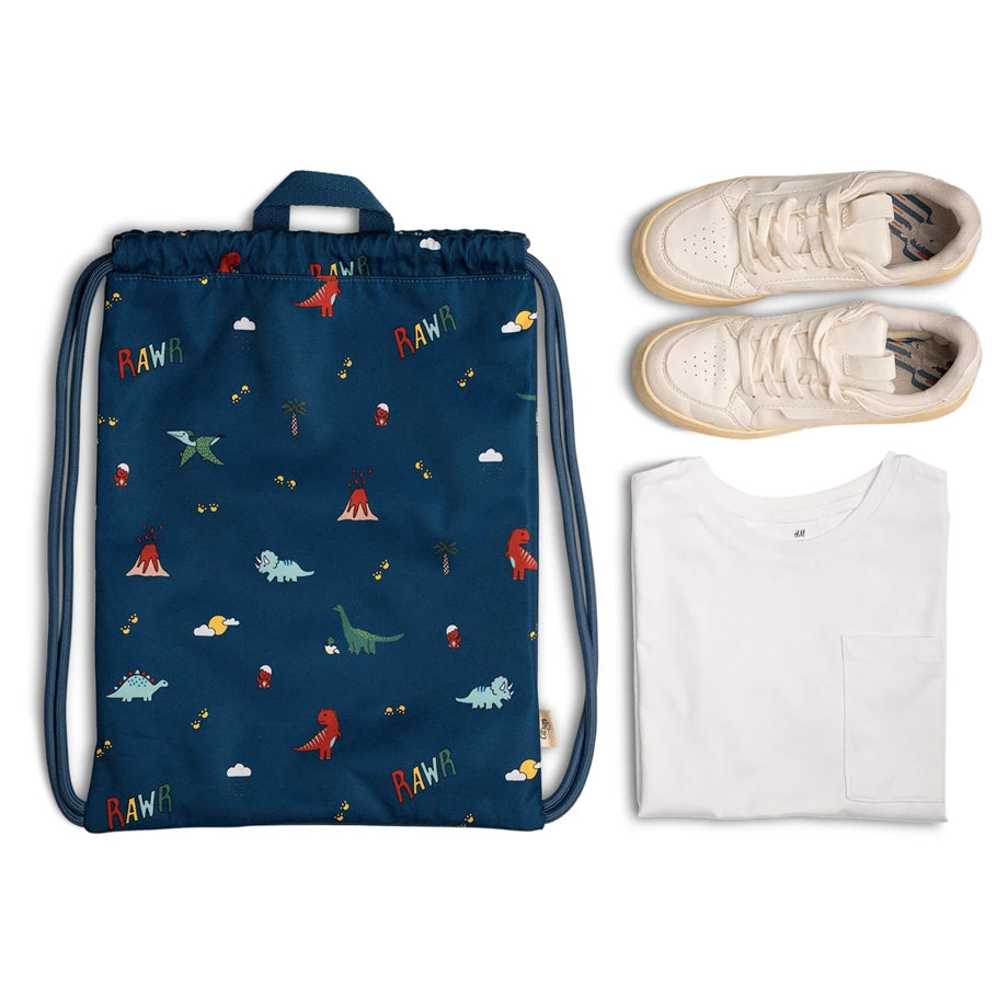 Citron Drawstring Wet Bag (Blue Dino)