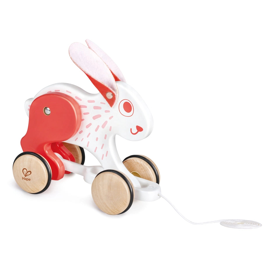 Hape Bunny Pull Along Wooden Toy Walking and Motor Skills