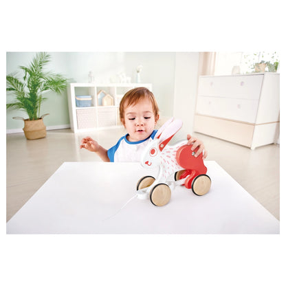 Hape Bunny Pull Along Wooden Toy Walking and Motor Skills