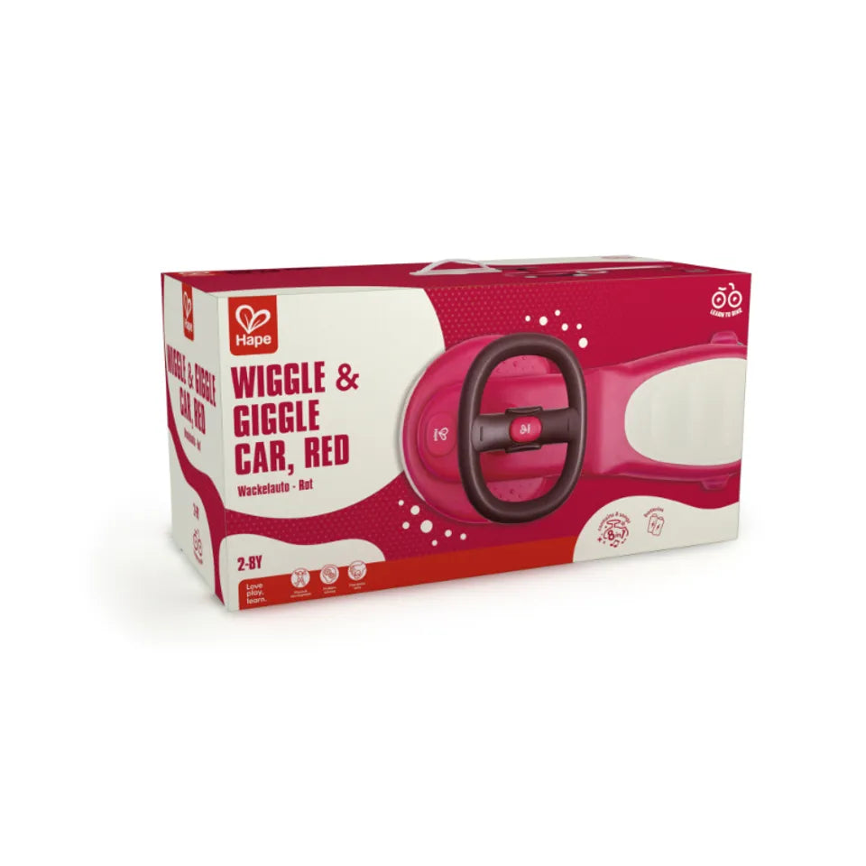 Hape Kids Wiggle & Giggle Car Toys (Red)