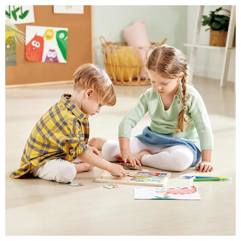 Hape Dinosaur Double Sided Puzzle 24 Piece Educational Jigsaw