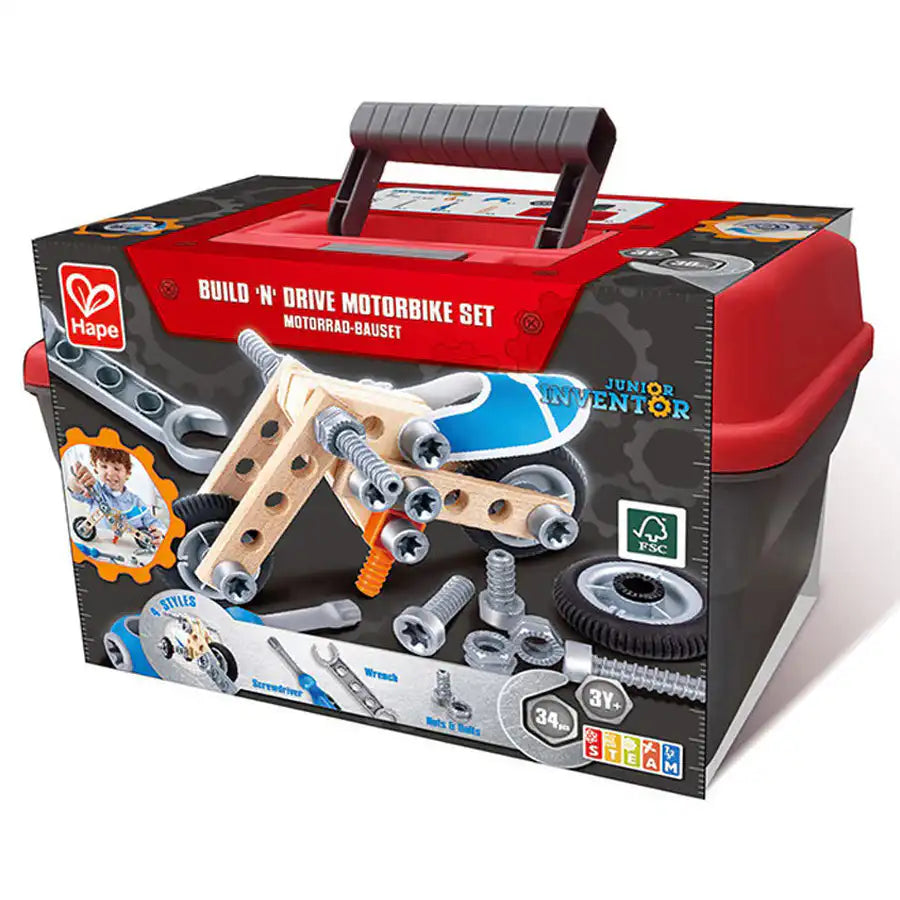 مجموعة الدراجات النارية من Hape Build 'n' Drive مجموعة الدراجات النارية من Hape Build 'n' Drive