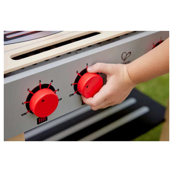 Hape Wooden Gourmet Grill with 22-Piece BBQ Kitchen Playset