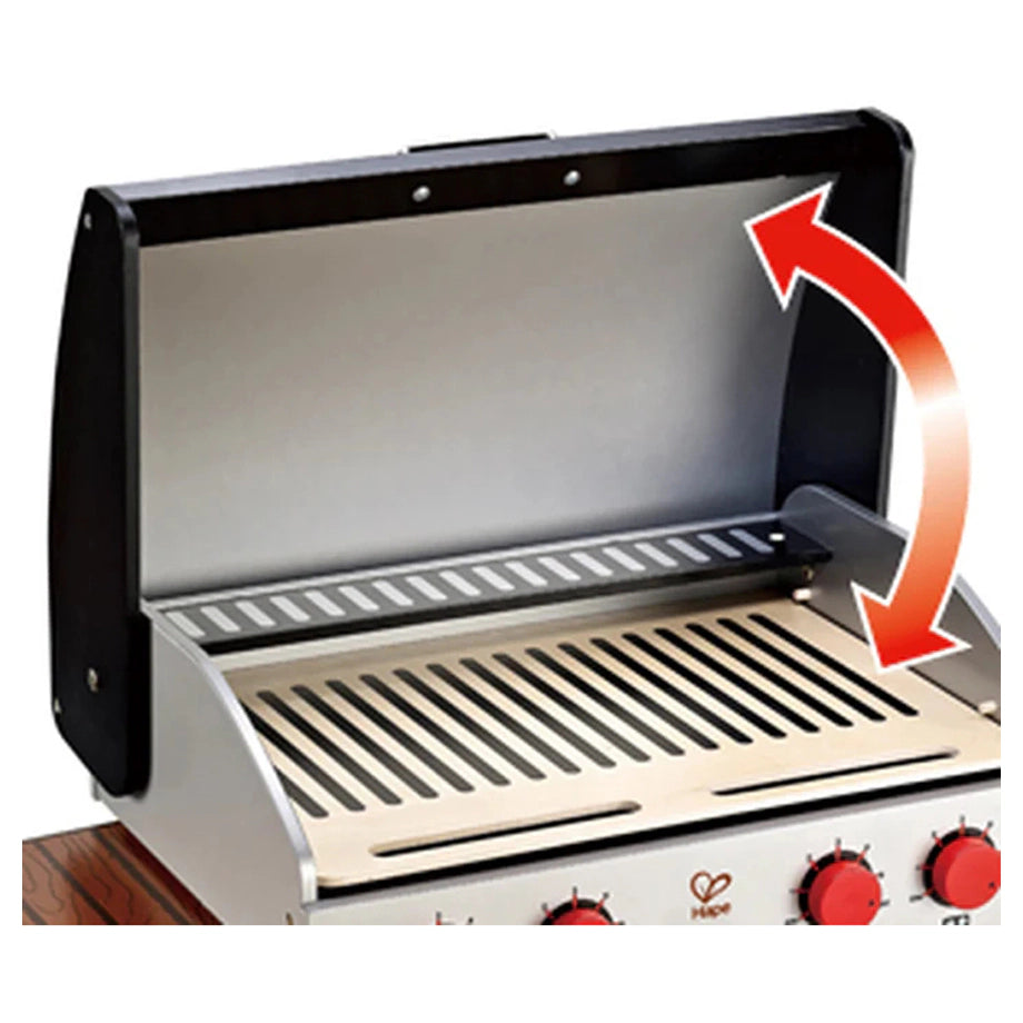 Hape Wooden Gourmet Grill with 22-Piece BBQ Kitchen Playset