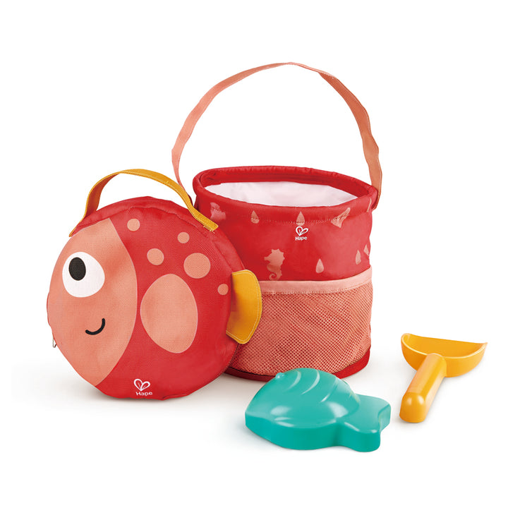 Hape Fold and Go Sand & Beach Set with Canvas Bag (4pcs)