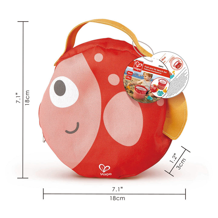 Hape Fold and Go Sand & Beach Set with Canvas Bag (4pcs)