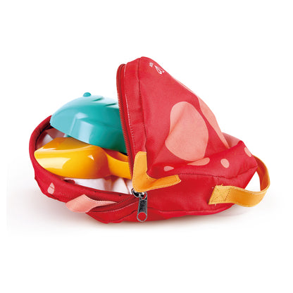 Hape Fold and Go Sand & Beach Set with Canvas Bag (4pcs)