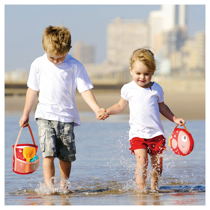 Hape Fold and Go Sand & Beach Set with Canvas Bag (4pcs)