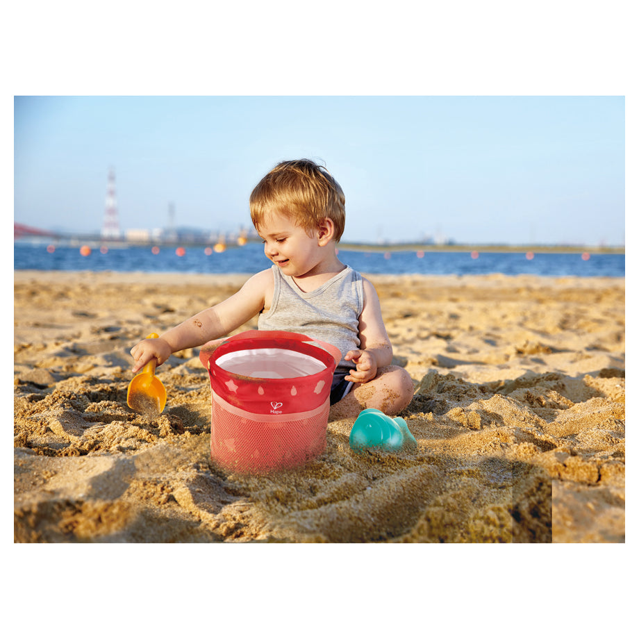 Hape Fold and Go Sand & Beach Set with Canvas Bag (4pcs)