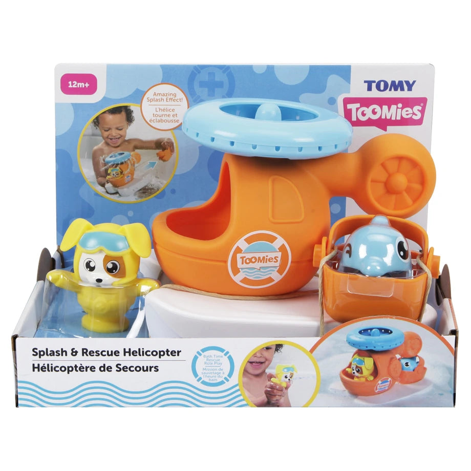 Tomy Toomies Splash & Rescue Helicopter Bath Toy (Orange)