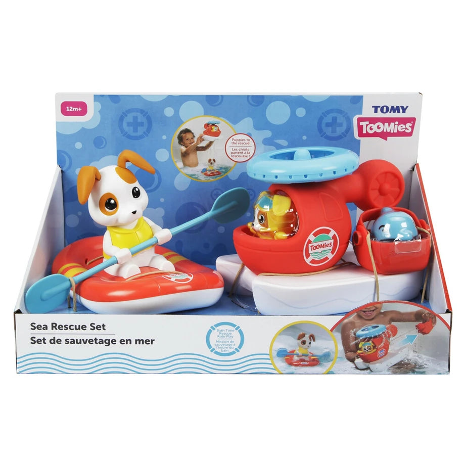 Tomy Toomies Sea Set Bath Toys Helicopter & Rescue Raft