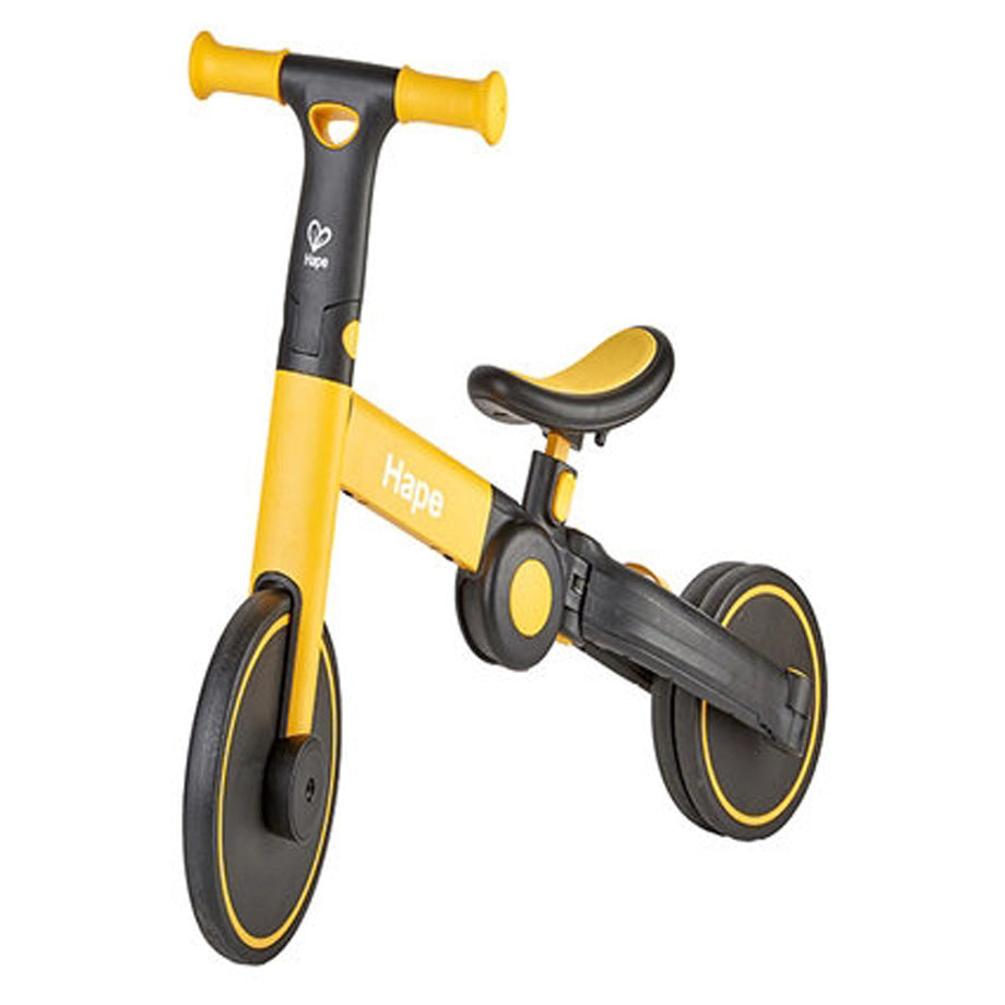 Hape Double-fun Transforming Rider Balance Bike & Tricycle 18M+ (Yellow)