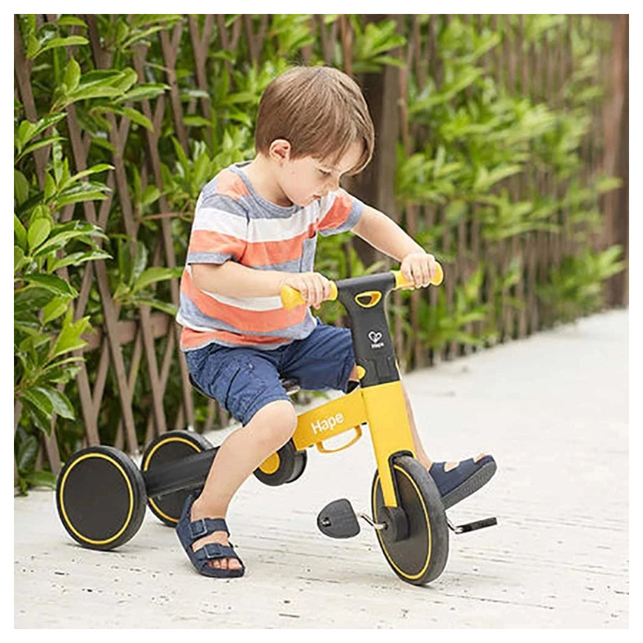 Hape Double-fun Transforming Rider Balance Bike & Tricycle 18M+ (Yellow)