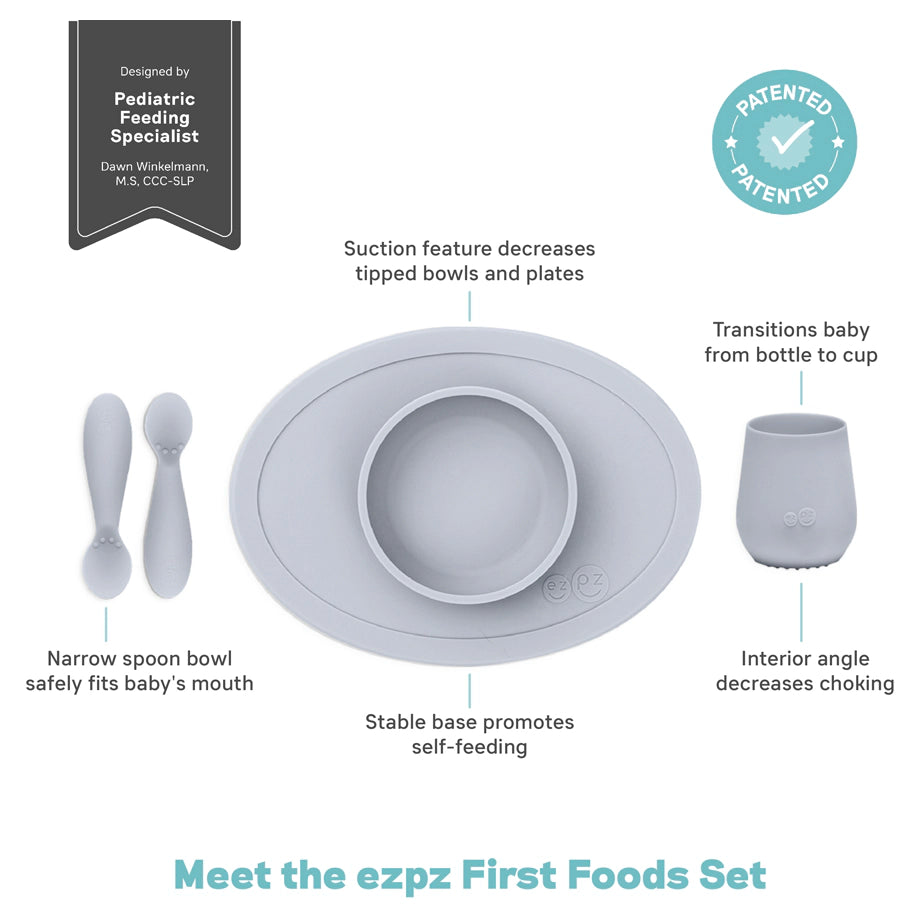 ezpz First Food Set (Pewter)