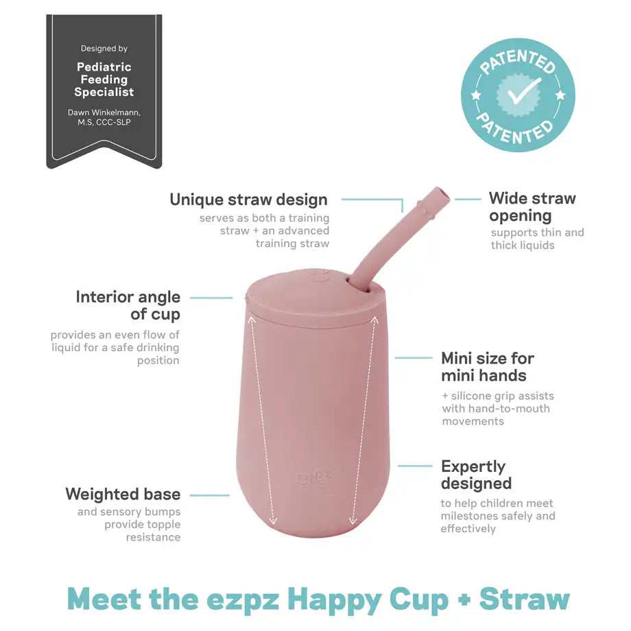 ezpz Happy Cup & Straw System (Blush)