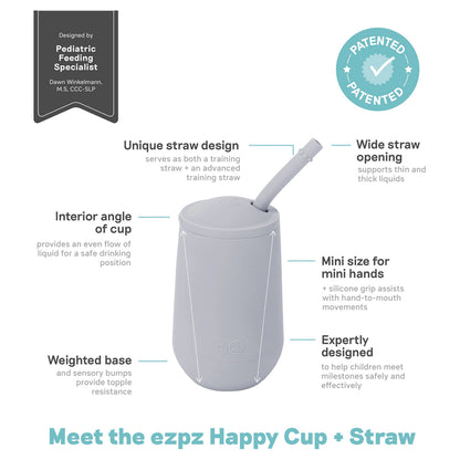 ezpz Happy Cup & Straw System (Pewter)