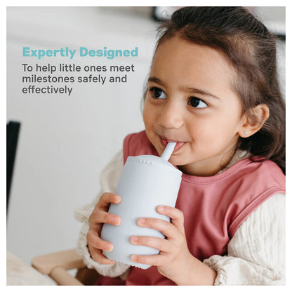 ezpz Happy Cup & Straw System (Pewter)