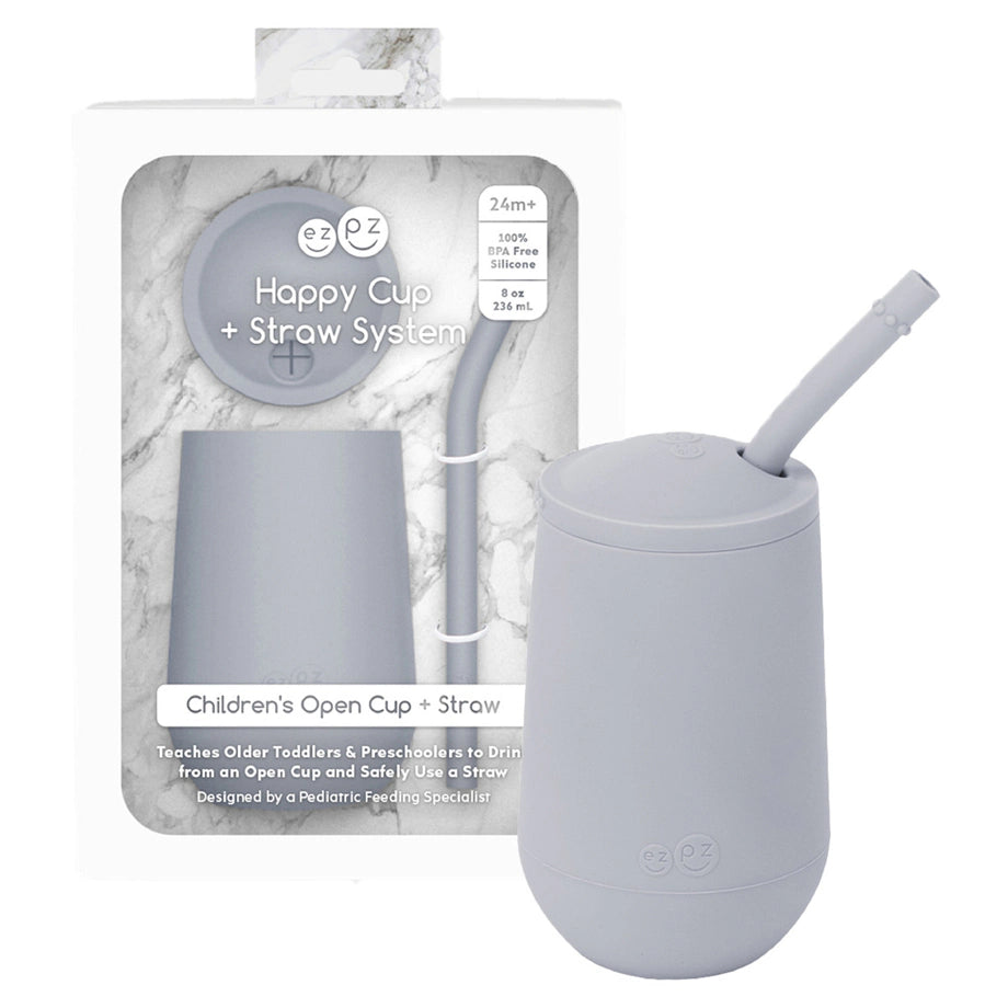 ezpz Happy Cup & Straw System (Pewter)