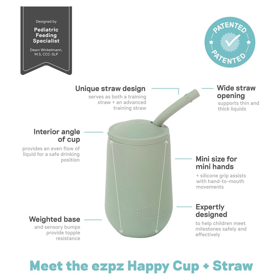 ezpz Happy Cup & Straw System (Sage)