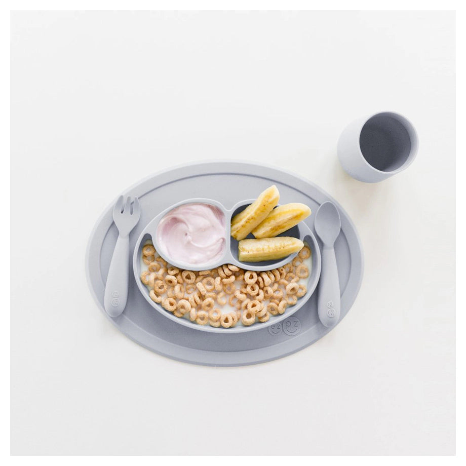 ezpz Mini Feeding Set (Pewter)