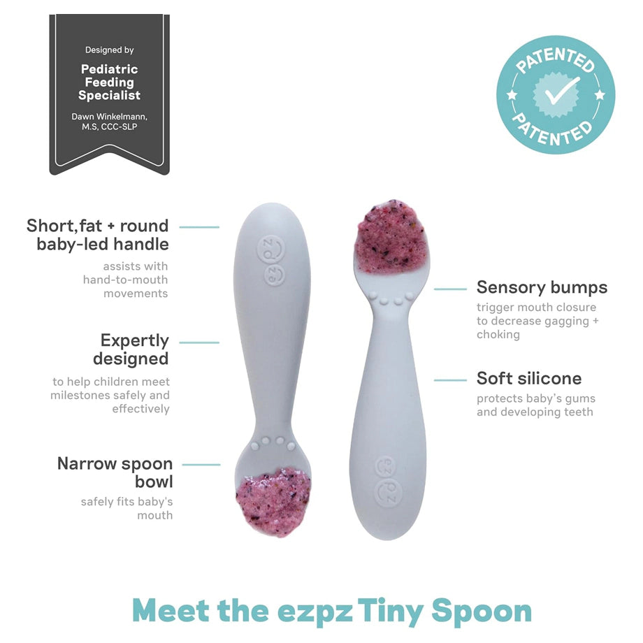 ezpz Tiny Spoon 2-Pack (Pewter)