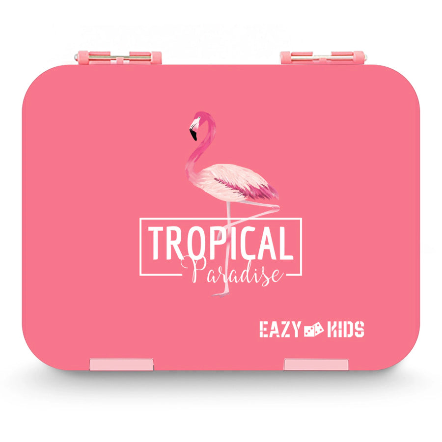 Eazy Kids 6 & 4 Convertible Bento Lunch Box Wit Sandwich Cutter Set (Pink)