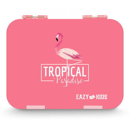 Eazy Kids 6 & 4 Convertible Bento Lunch Box Wit Sandwich Cutter Set (Pink)