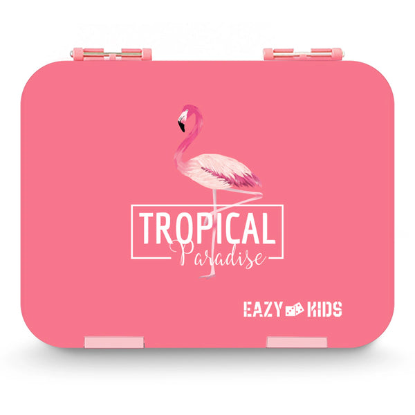 Eazy Kids 6 & 4 Convertible Bento Lunch Box Wit Sandwich Cutter Set (Pink)