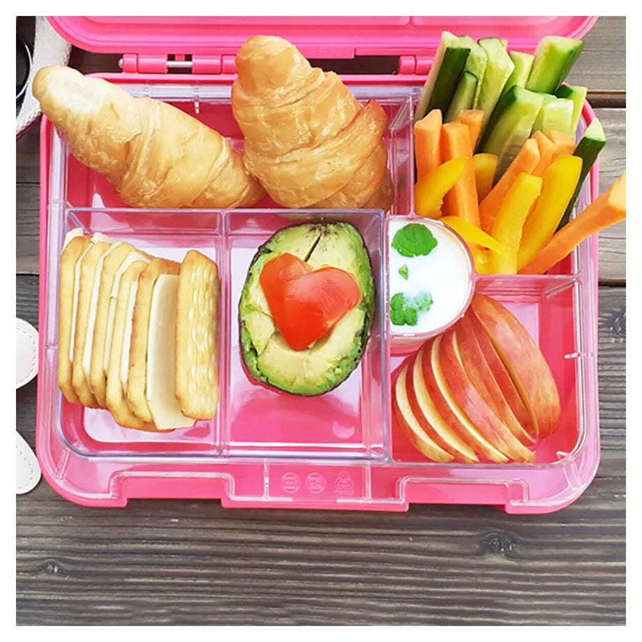 Eazy Kids 6 & 4 Convertible Bento Lunch Box (Unicorn Pink)