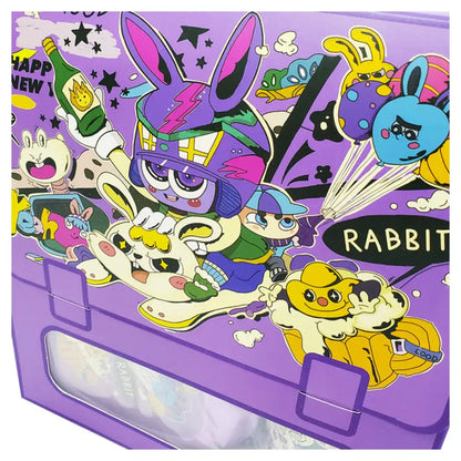 Eazy Kids Set of 2 Lunch Box & Water Bottle (Rabbit Purple)