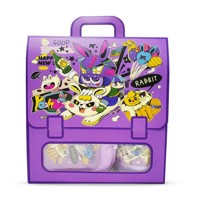 Eazy Kids Set of 2 Lunch Box & Water Bottle (Rabbit Purple)