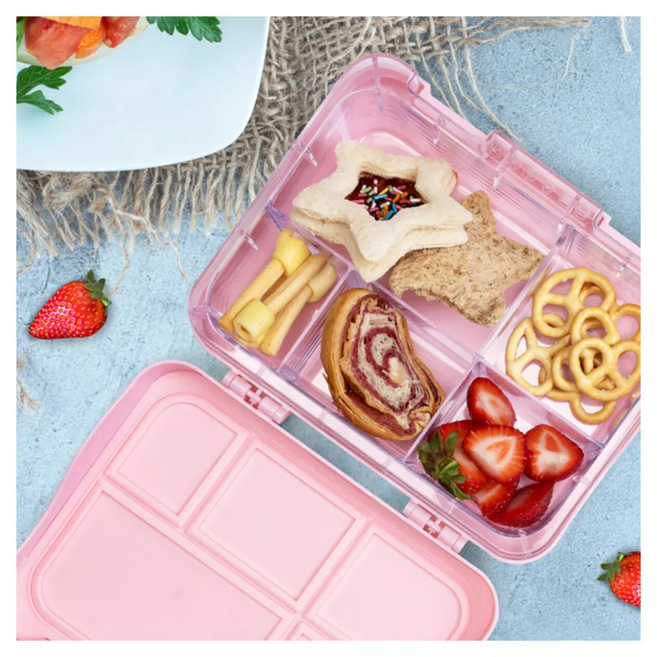 Eazy Kids 5 & 4 Convertible Bento Lunch Box wt Sandwich Cutter Set (Girl Power)