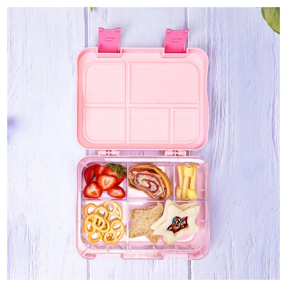 Eazy Kids 5 & 4 Convertible Bento Lunch Box wt Sandwich Cutter Set (Girl Power)