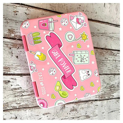 Eazy Kids 5 & 4 Convertible Bento Lunch Box wt Sandwich Cutter Set (Girl Power)