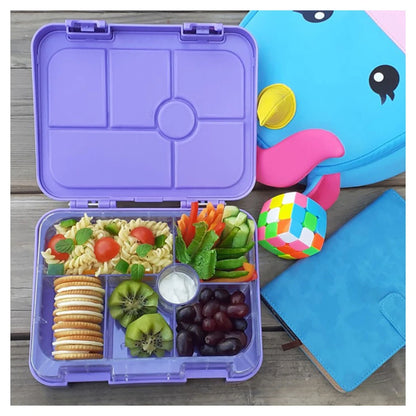 Eazy Kids 6 Compartment Bento Lunch Box (Unicorn Purple)