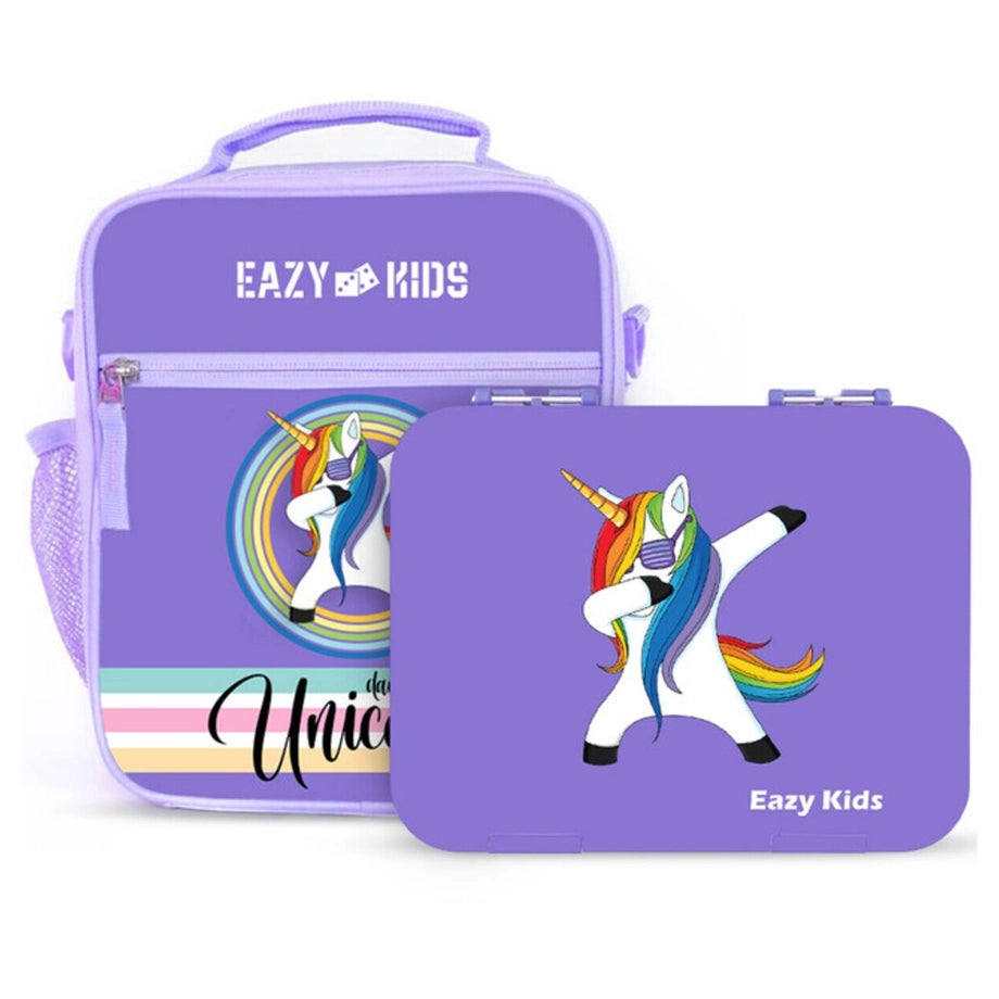 Eazy Kids 6 Compartment Bento Lunch Box (Unicorn Purple)