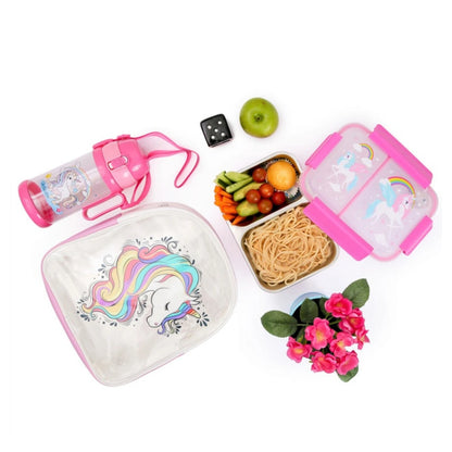 Eazy Kids Steel Bento Insulated Lunch Box (Pink)