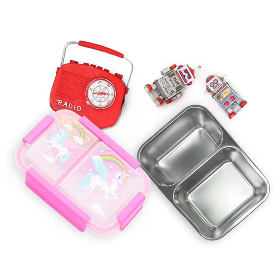 Eazy Kids Steel Bento Insulated Lunch Box (Pink)