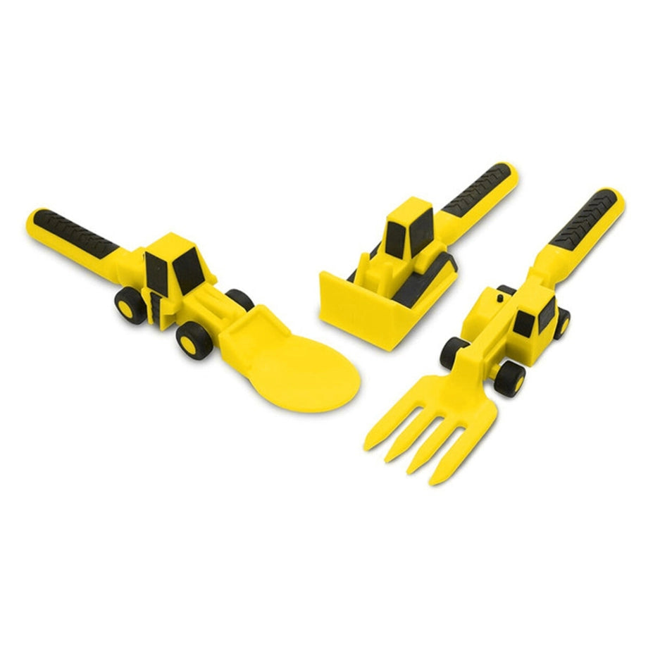Eazy Kids Spoon, Fork & Pusher Truck 3Pcs (Yellow)