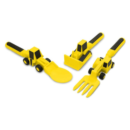 Eazy Kids Spoon, Fork & Pusher Truck 3Pcs (Yellow)