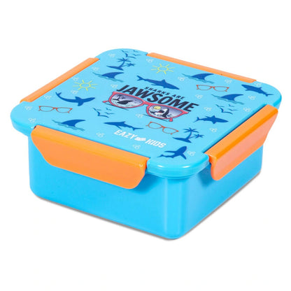 Eazy Kids Jawsome Shark Snack/Lunch Box (Blue)