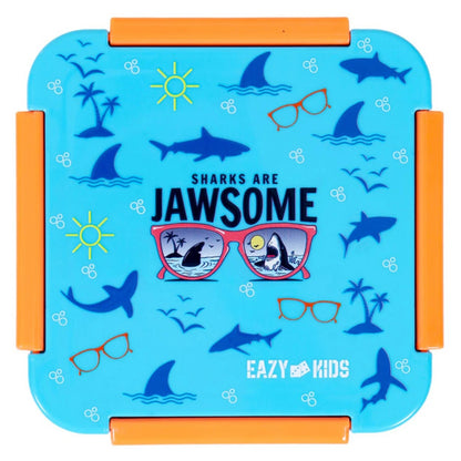 Eazy Kids Jawsome Shark Snack/Lunch Box (Blue)