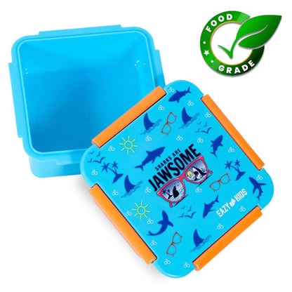 Eazy Kids Jawsome Shark Snack/Lunch Box (Blue)
