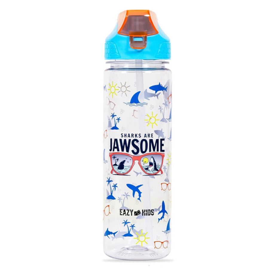 Eazy Kids Jawsome Shark 2 In 1 Tritan Water Bottle (Blue) (650ml)